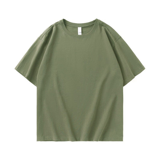 Verde musgo - Camiseta de algodón pesado (elija entre varios estampados)