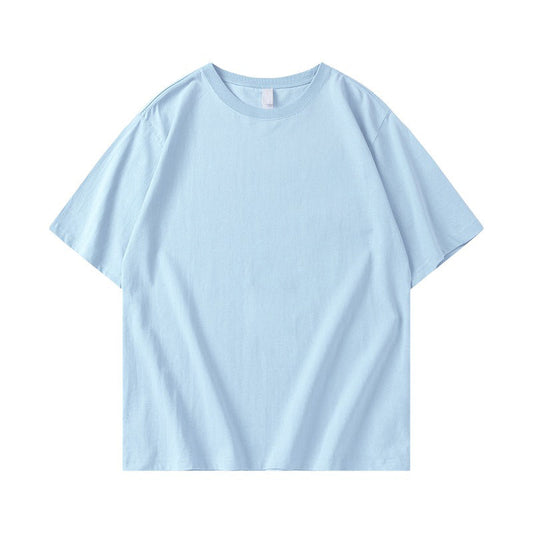 Azul claro - Camiseta de algodón pesado (elija entre varios estampados)